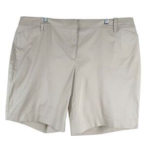 Talbots Perfect Shorts 9" Womens 20W Beige Cotton Spandex Casual NWT SS-2124